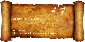 Auer Filemon névjegykártya
